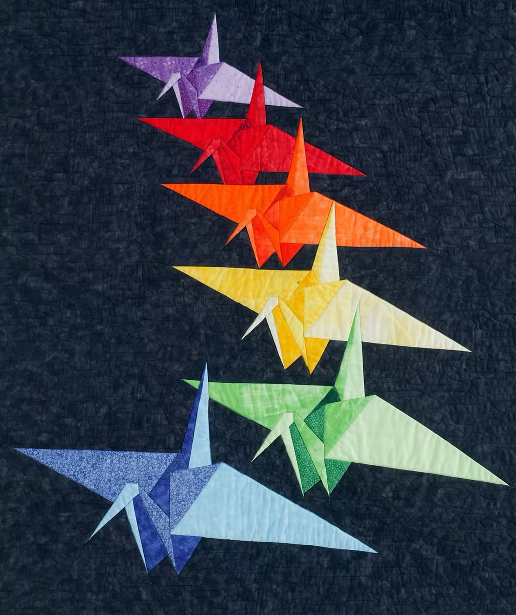 Peace Cranes over Hiroshima Quilt Top Retreat