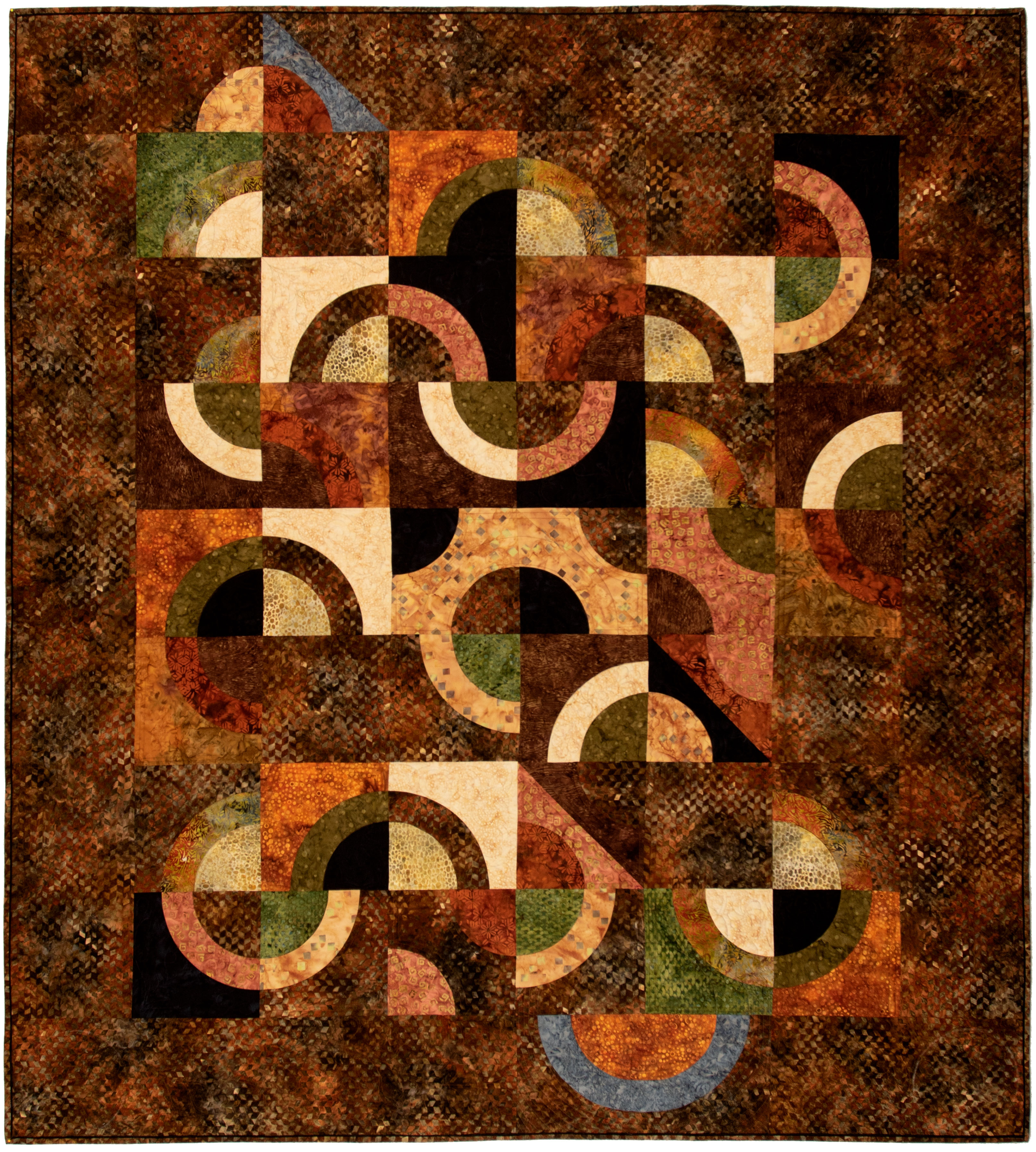 Stepping Beyond Drunkard's Path - Trail Mix Remix quilt top